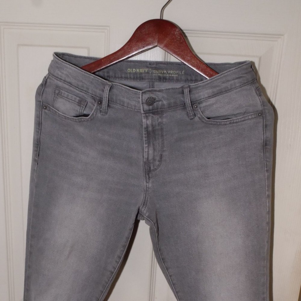 Old Navy grey button down tight fit jeans